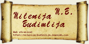Milenija Budimlija vizit kartica